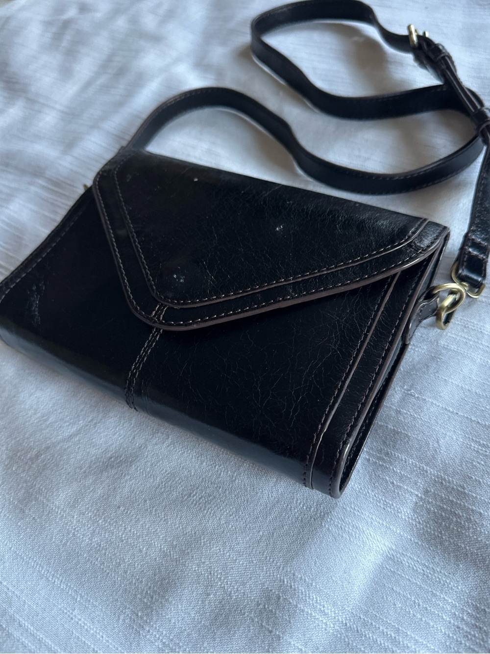 HOBO Fleet Convertible Black Leather Crossbody / Clutch / Belt Bag